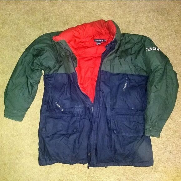 Vintage 90's Nautica Men's Winter Parka Duck Down - Picture 1 of 5